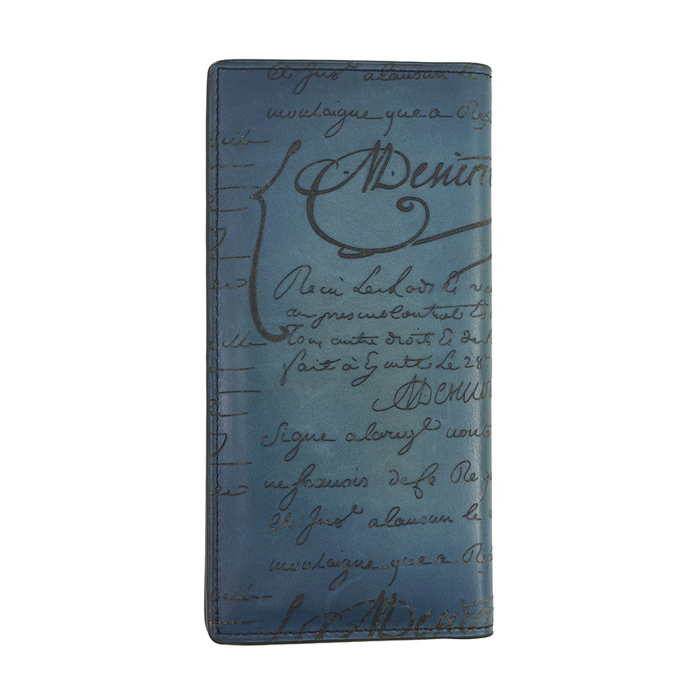 Berluti Sequoia Long Wallet Blue Flash Leather