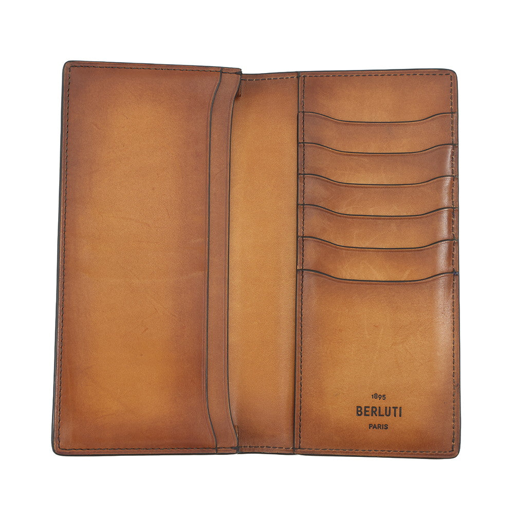 Berluti Sequoia Long Wallet Blue Flash Leather