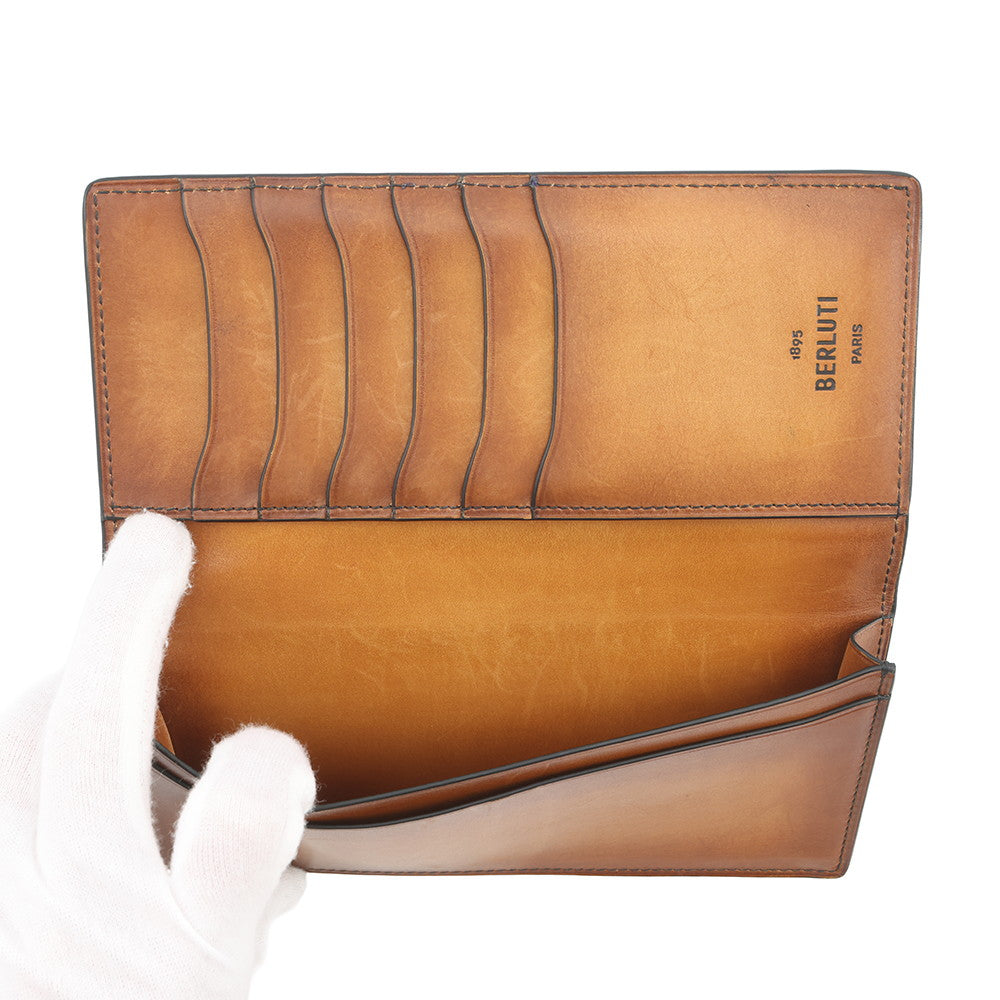 Berluti Sequoia Long Wallet Blue Flash Leather