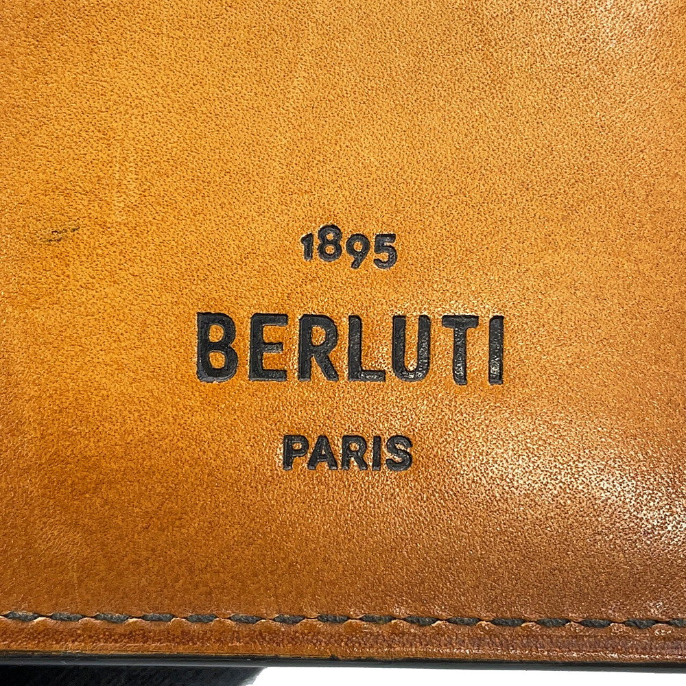 Berluti Sequoia Long Wallet Blue Flash Leather