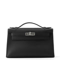 HERMES PochetteKelly Black Swift Leather