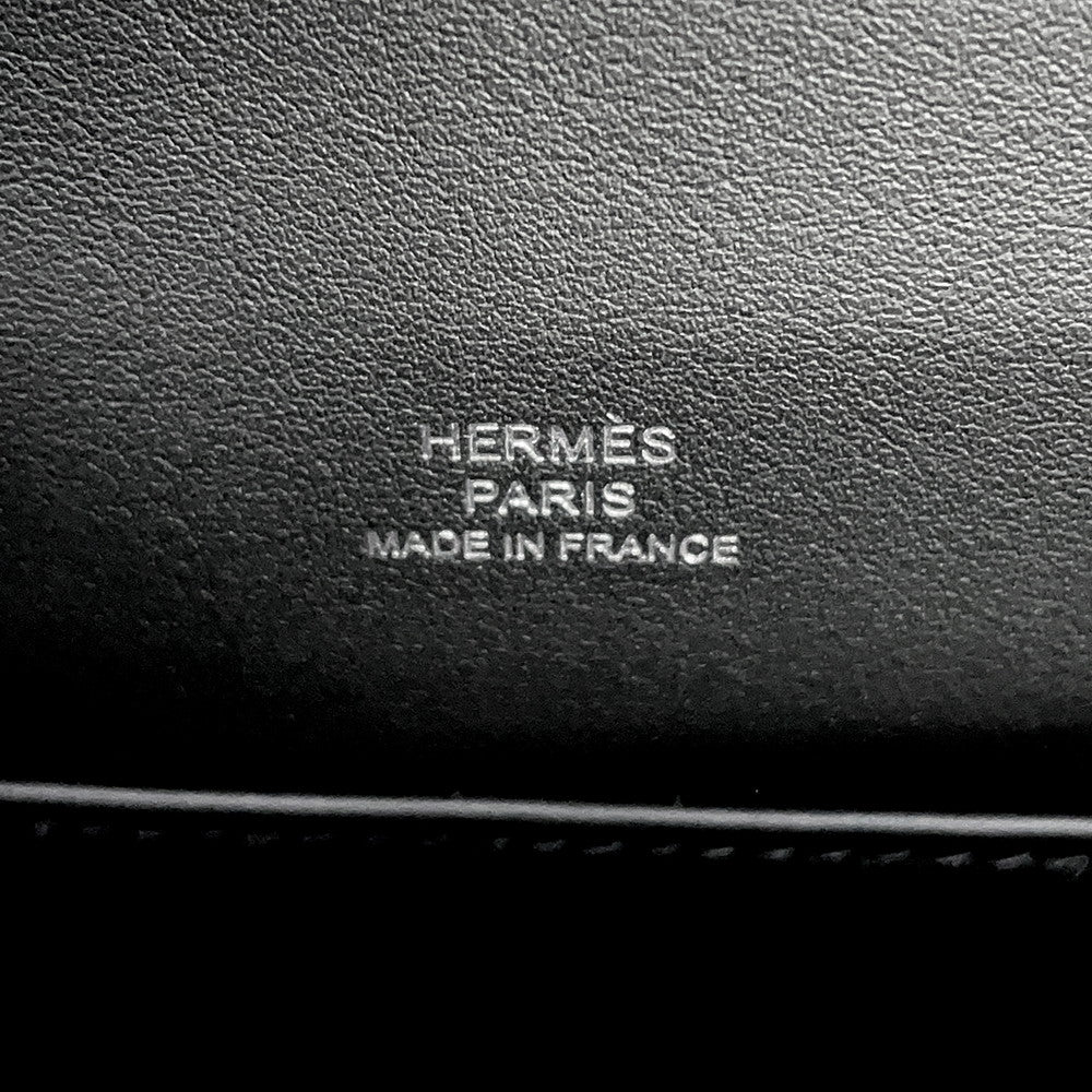 HERMES PochetteKelly Black Swift Leather