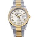 ROLEX Datejust W36mm Stainless Steel K18YG Silver Dial126203