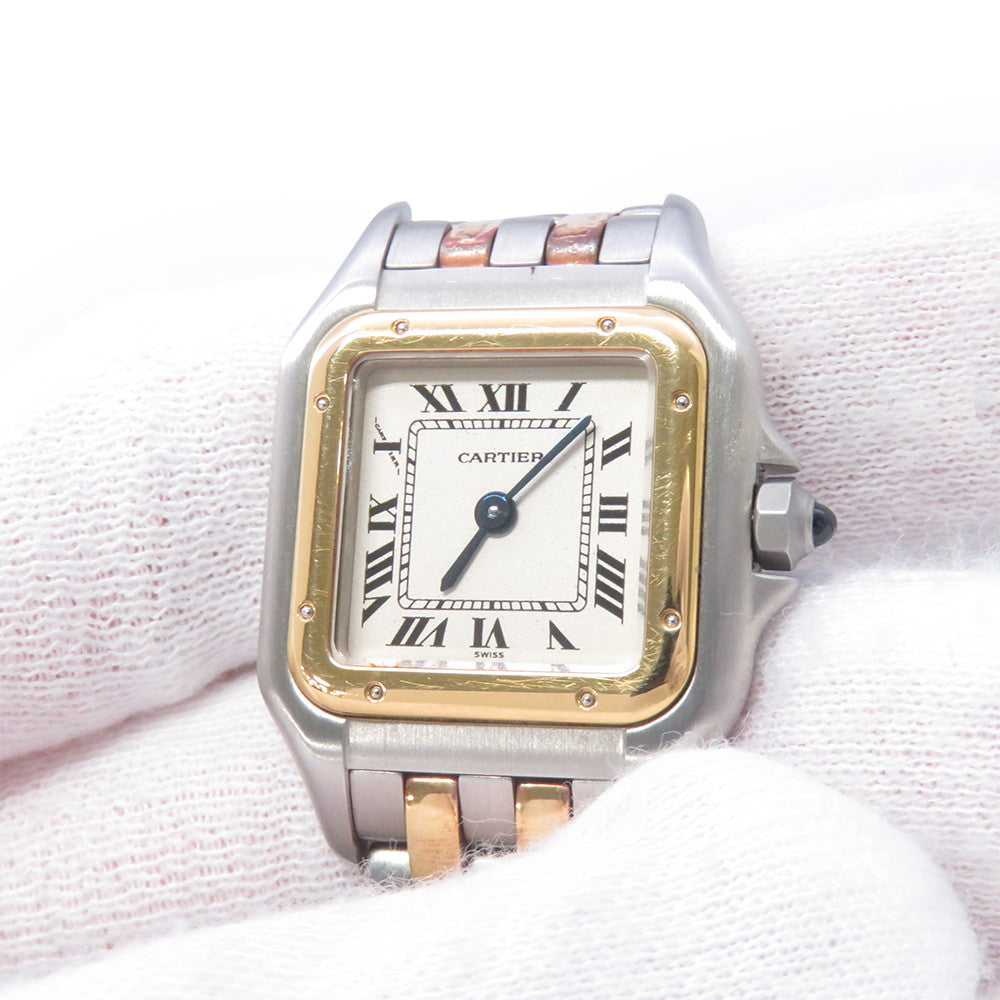 CARTIER PANTHERE SM 2 Row H30mm×W22mm Stainless Steel K18YG Ivory DialW25029B6