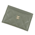 CHANEL Card Case Classic Matelasse CC Logo KhakiAP0213 Lambskin