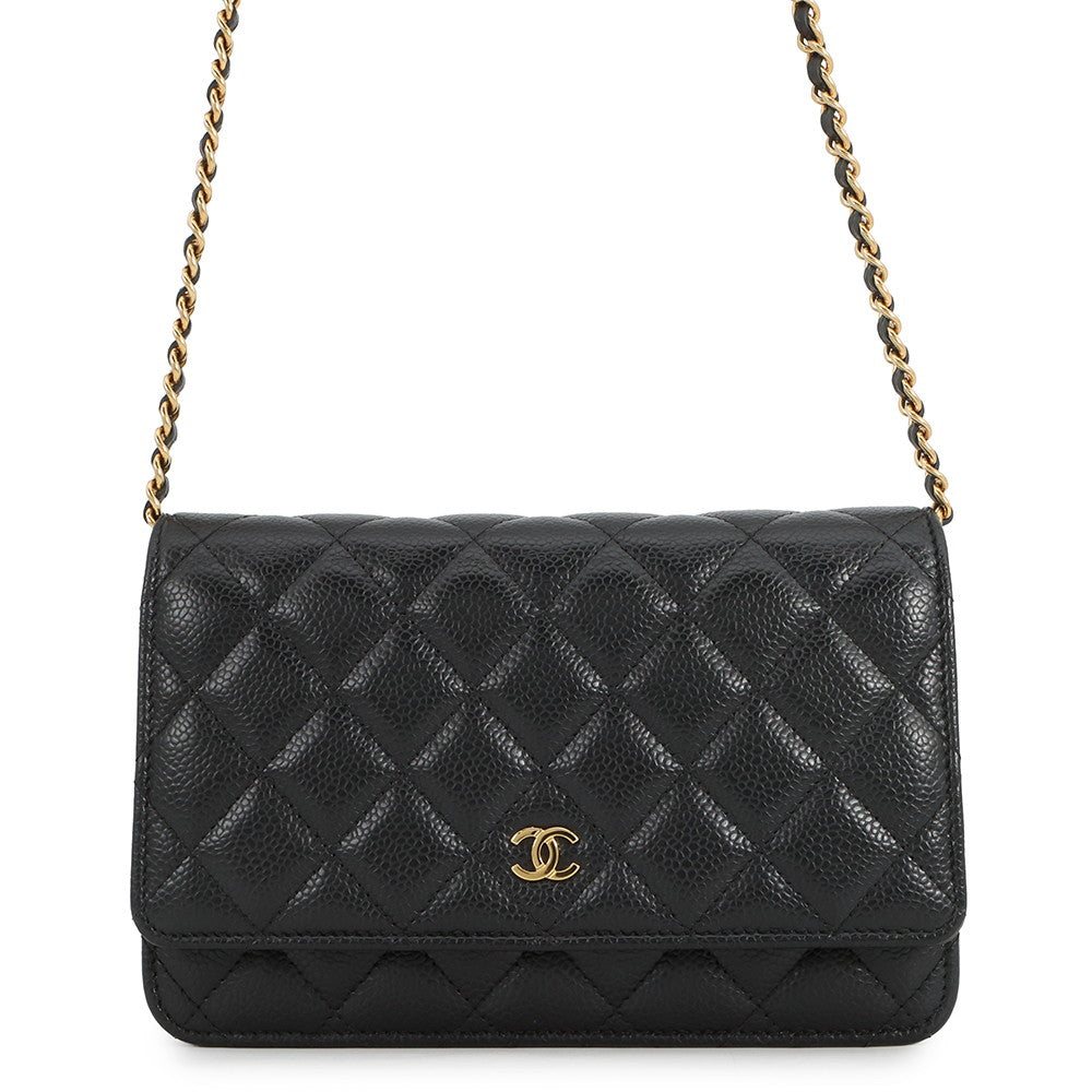 CHANEL Matelasse Classic Chain Wallet BlackAP0250 Caviar Leather