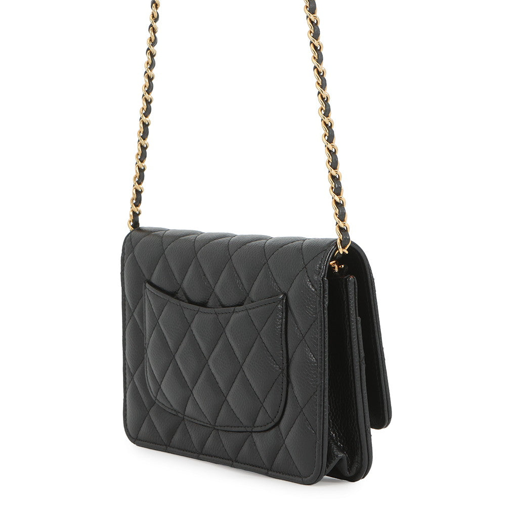 CHANEL Matelasse Classic Chain Wallet BlackAP0250 Caviar Leather