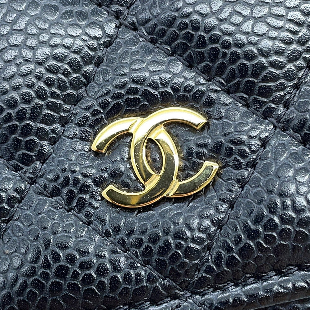 CHANEL Matelasse Classic Chain Wallet BlackAP0250 Caviar Leather