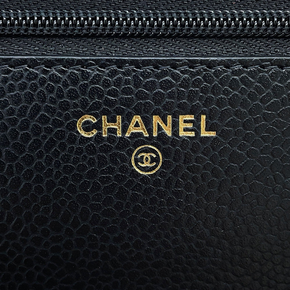 CHANEL Matelasse Classic Chain Wallet BlackAP0250 Caviar Leather