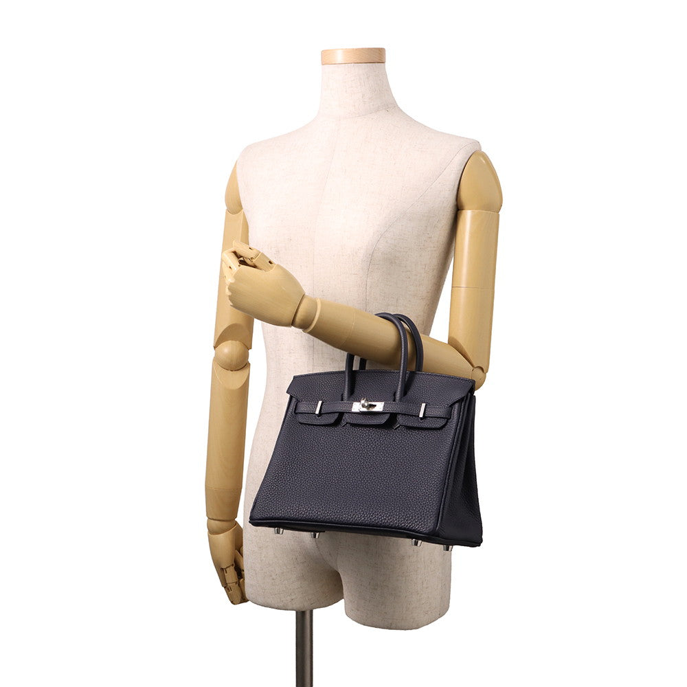 HERMES Birkin Blue Nuit Togo Leather Size 25