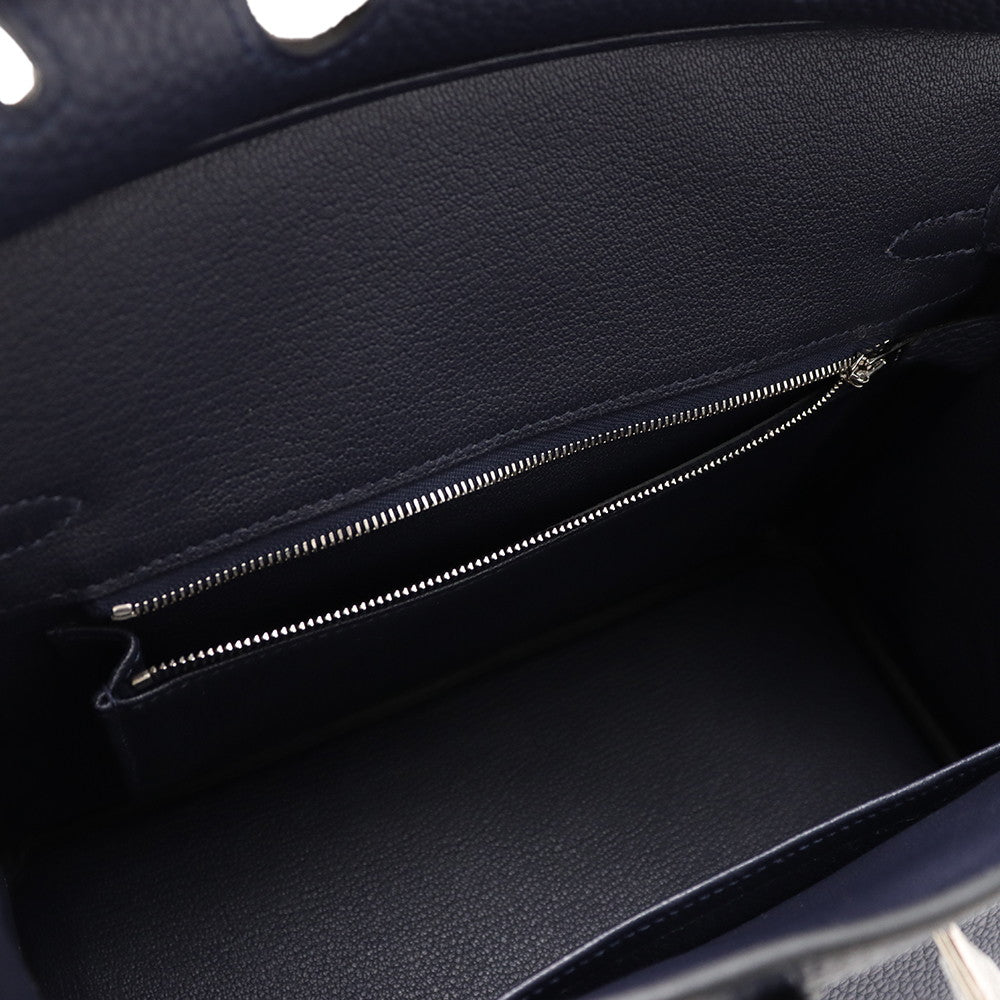 HERMES Birkin Blue Nuit Togo Leather Size 25