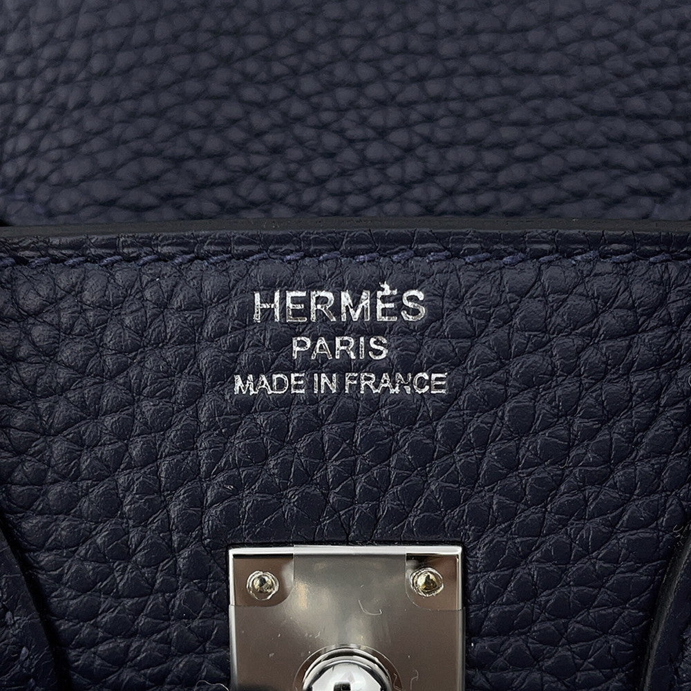 HERMES Birkin Blue Nuit Togo Leather Size 25