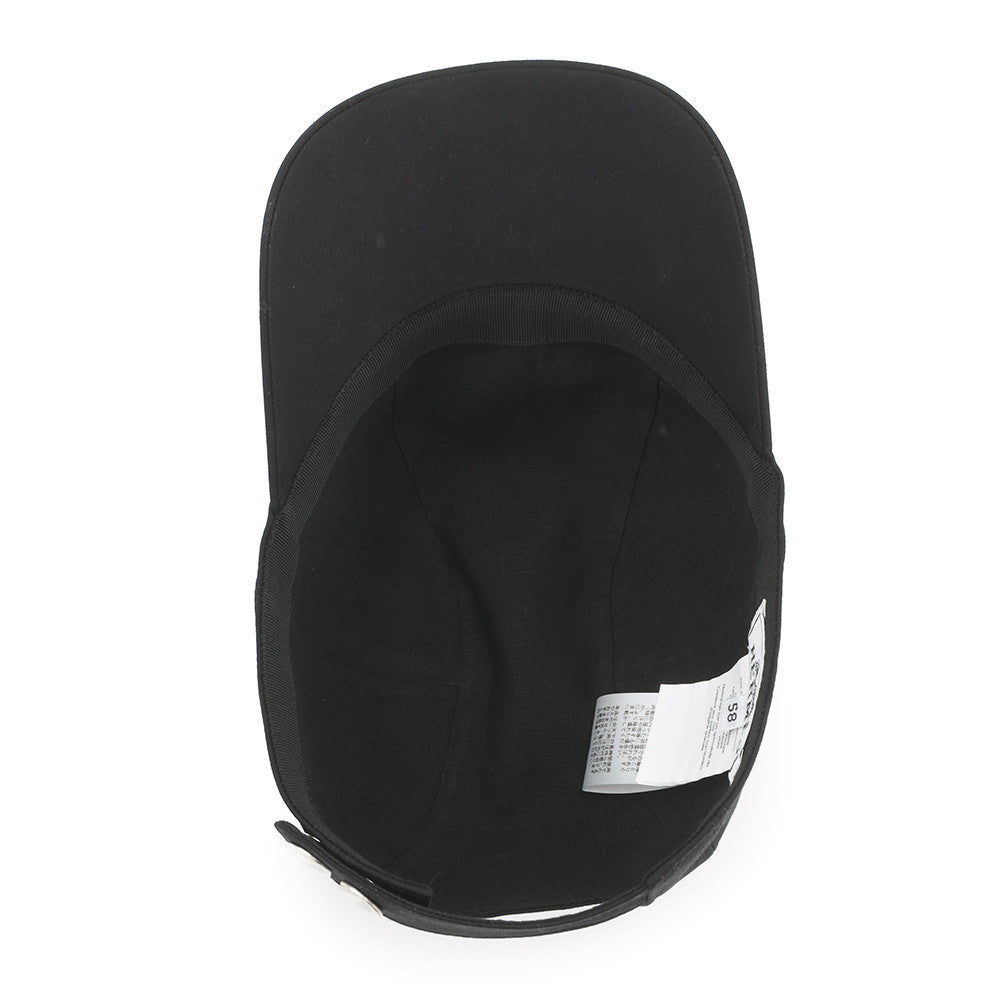 HERMES Cap Miles Size 58 Black Cotton97% Polyurethane3%