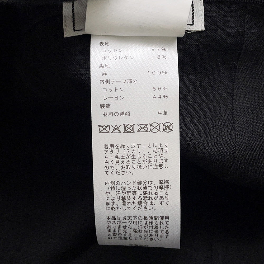 HERMES Cap Miles Size 58 Black Cotton97% Polyurethane3%
