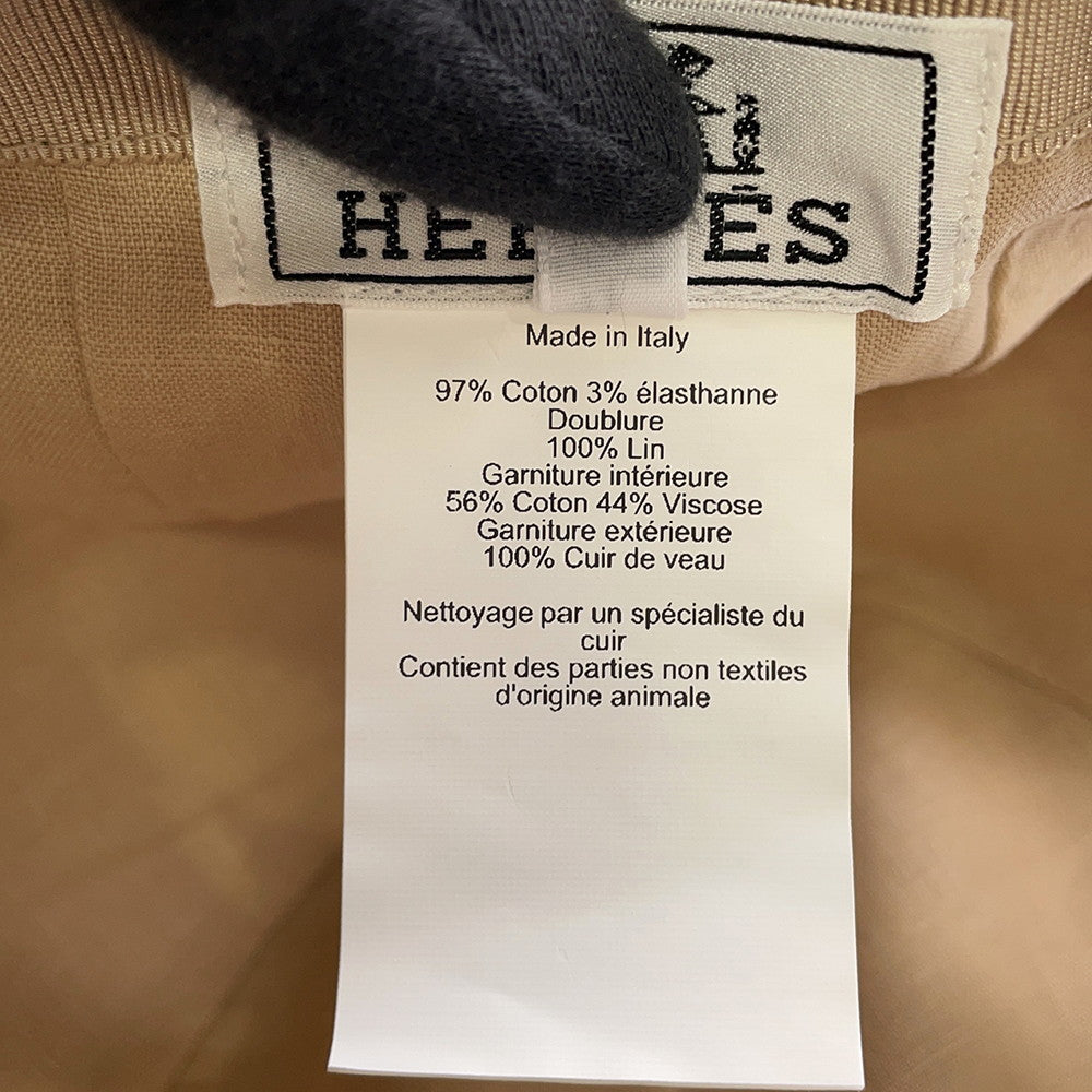 HERMES Cap Miles Size 58 Kraft Cotton97% Polyurethane3%