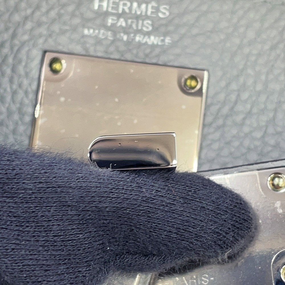 HERMES Akkad Blue Gacier Togo Leather Size PM