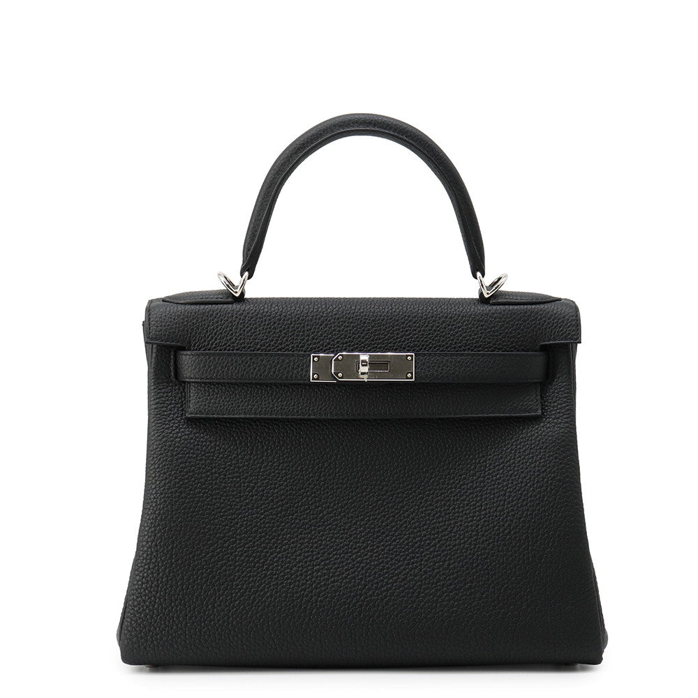 HERMES Kelly Retourne Black Togo Leather Size 28