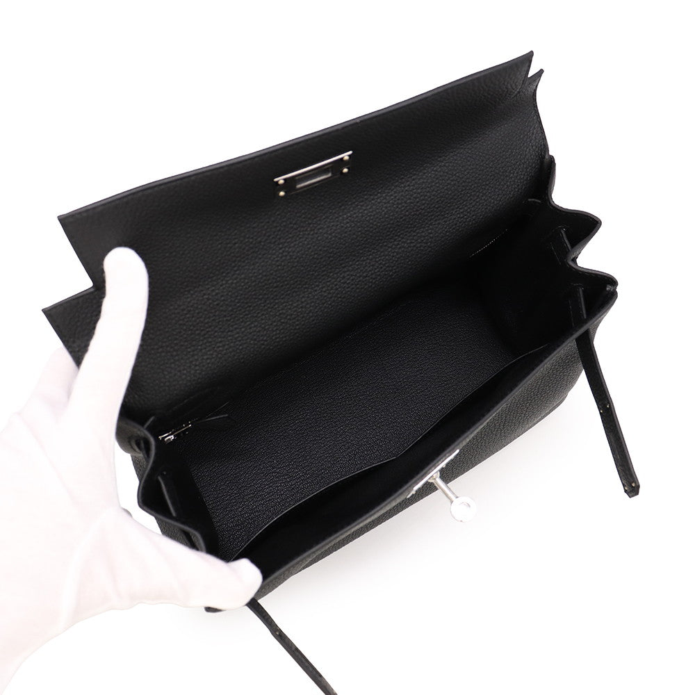 HERMES Kelly Retourne Black Togo Leather Size 28