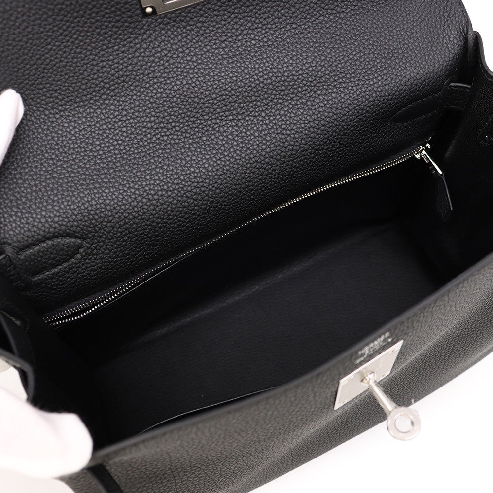 HERMES Kelly Retourne Black Togo Leather Size 28