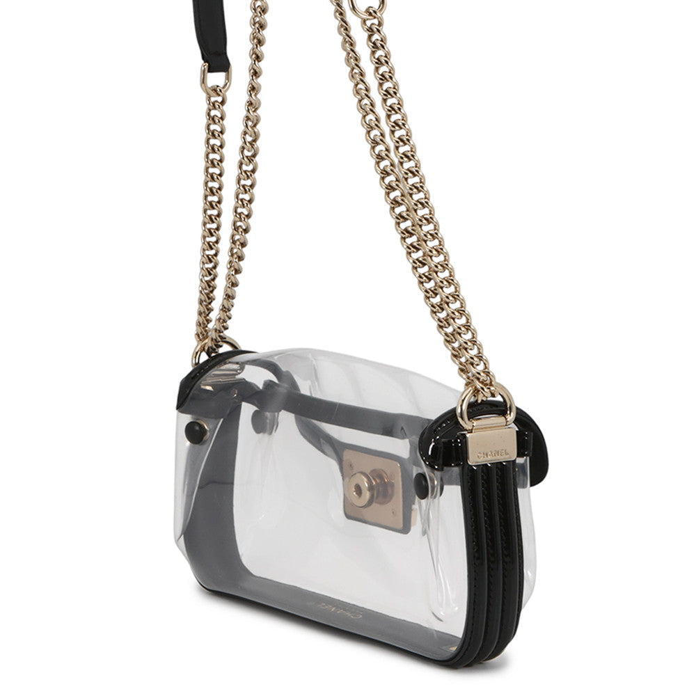 CHANEL Shoulder Transparent/BlackA67557 Plastics Size Mini