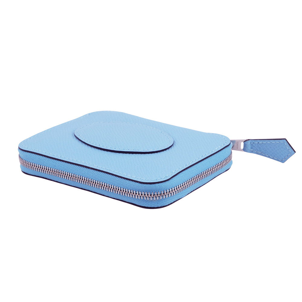 HERMES Macaron Compact Celeste Epsom