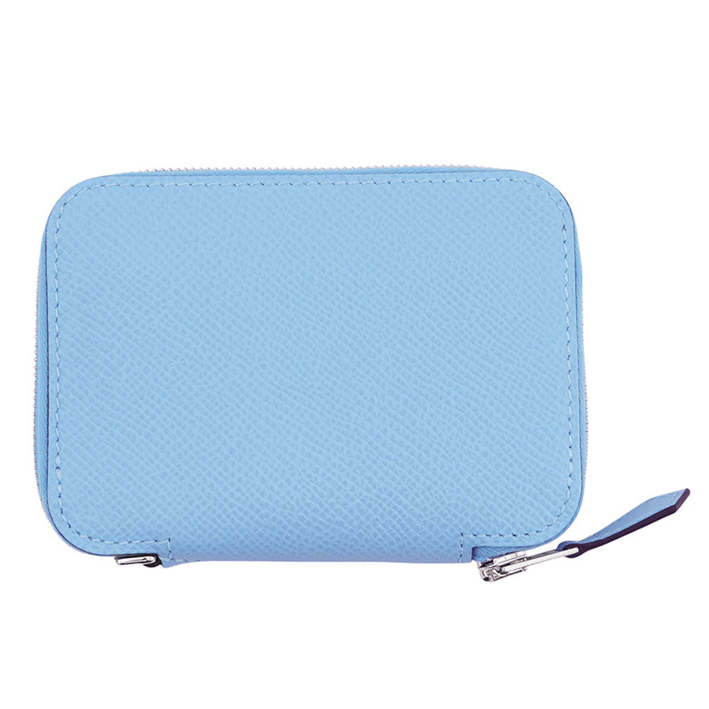 HERMES Macaron Compact Celeste Epsom