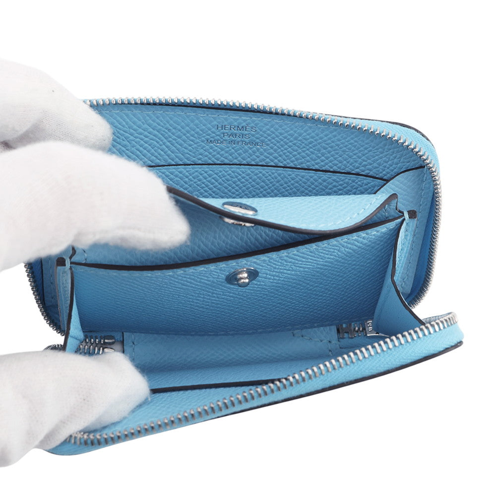 HERMES Macaron Compact Celeste Epsom