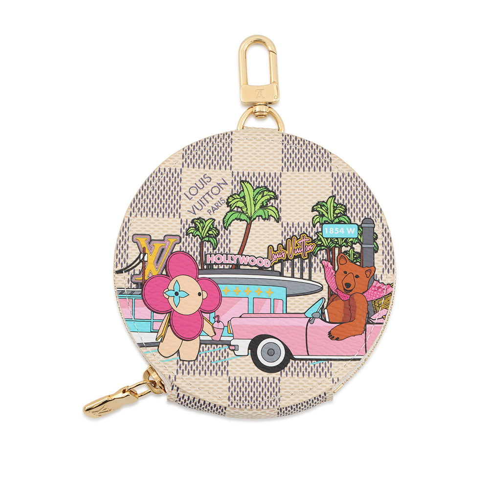LOUIS VUITTON Porte Monnaie・Ron Vivienne PinkN60493 Damier Azur