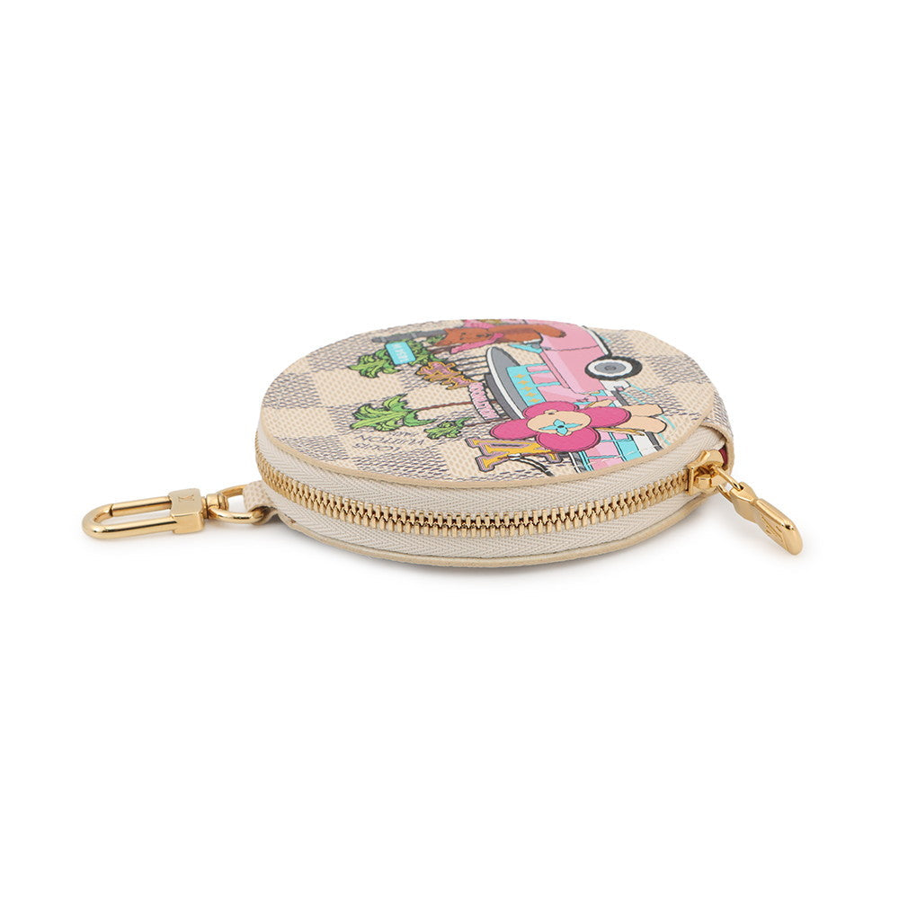 LOUIS VUITTON Porte Monnaie・Ron Vivienne PinkN60493 Damier Azur