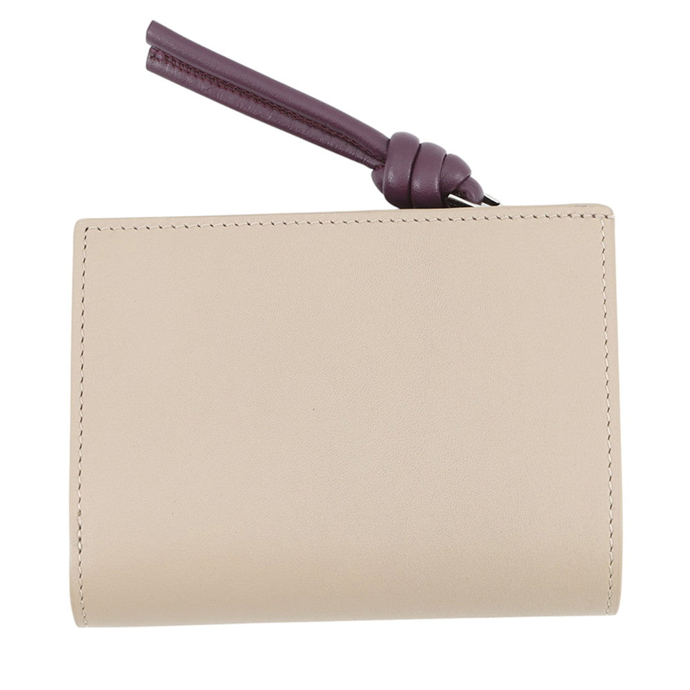 LOEWE Knot Compact Wallet Clay/PlumCEM1NCWX01 Shiny Nappa Calf Leather