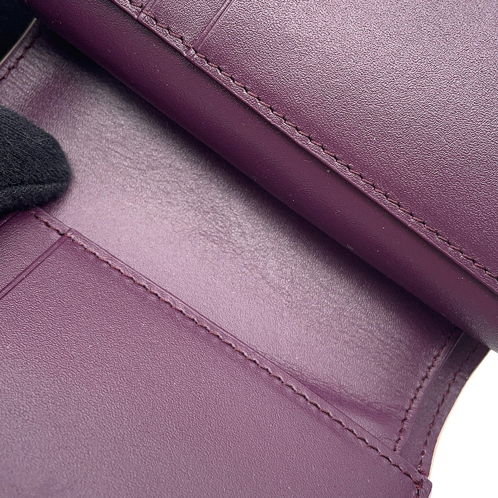 LOEWE Knot Compact Wallet Clay/PlumCEM1NCWX01 Shiny Nappa Calf Leather