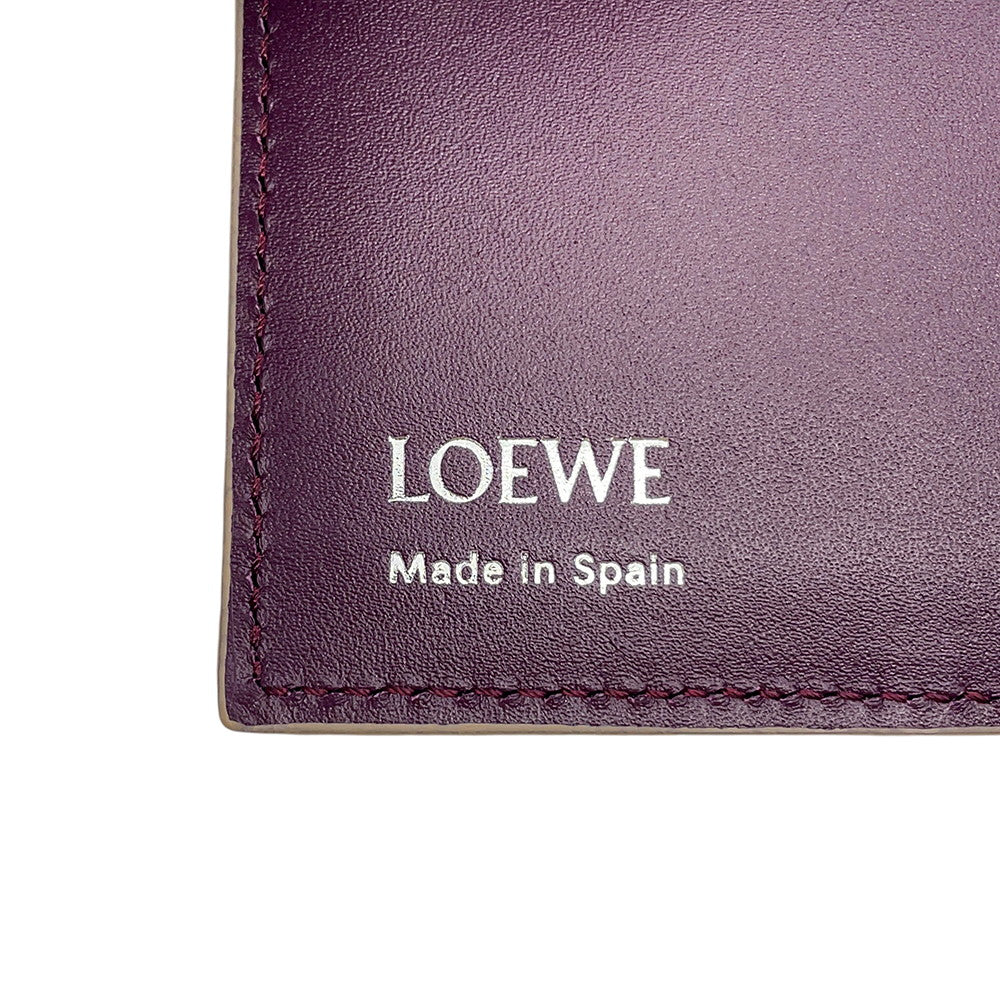 LOEWE Knot Compact Wallet Clay/PlumCEM1NCWX01 Shiny Nappa Calf Leather