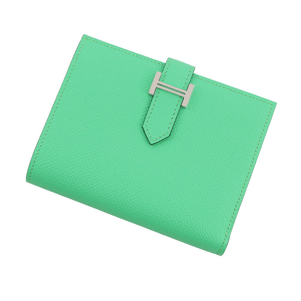 HERMES Bean Compact Verso Vert Comics/Vert FizzH076220CKBA Epsom