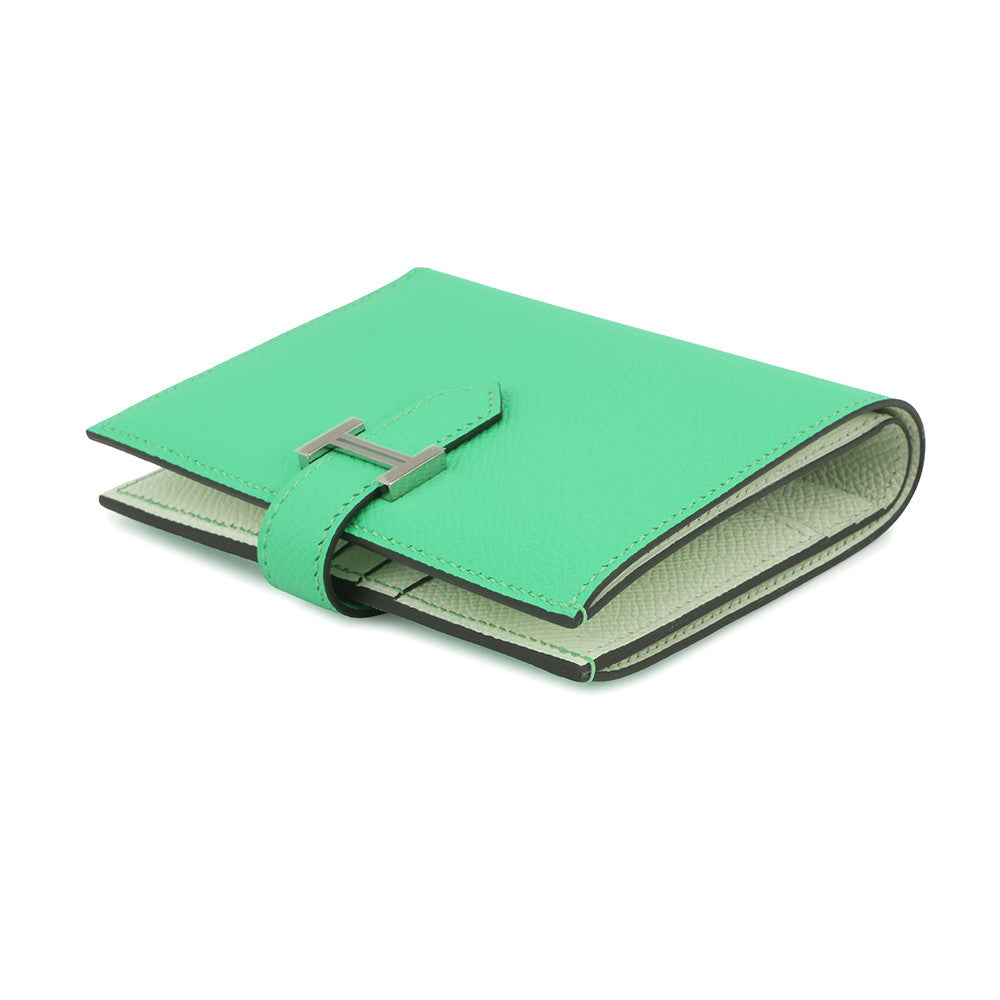 HERMES Bean Compact Verso Vert Comics/Vert FizzH076220CKBA Epsom
