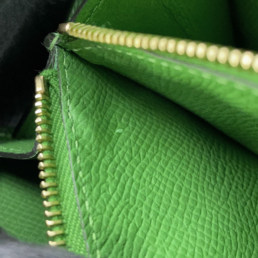 HERMES Kelly Wallet Long To Go Vert Yucca Epsom