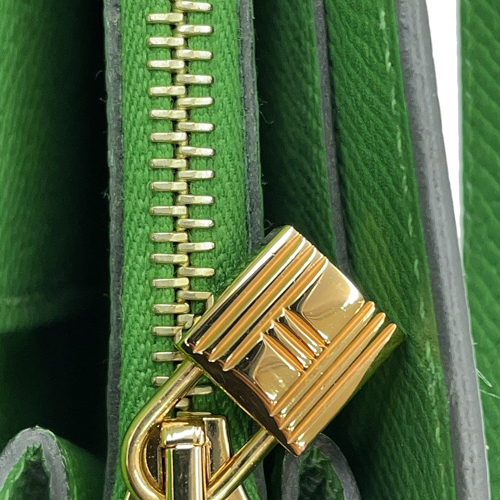 HERMES Kelly Wallet Long To Go Vert Yucca Epsom