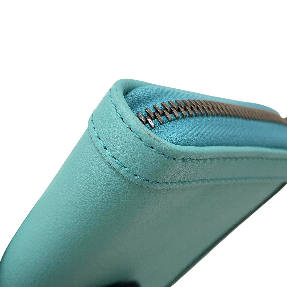 GUCCI Bamboo Diana Zip Around Long Wallet Turquoise658634 Leather