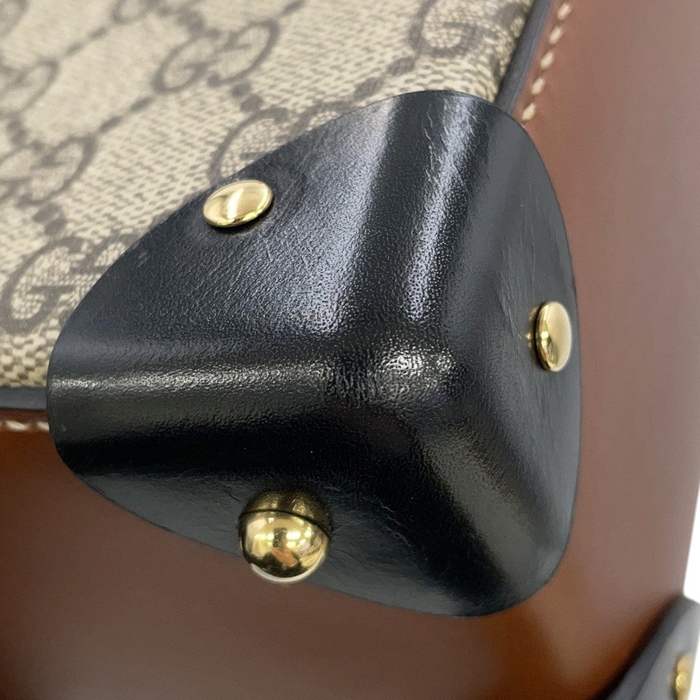 GUCCI Padlock GGSmall Bamboo Shoulder Bag Beige/Black603221 GG Supreme