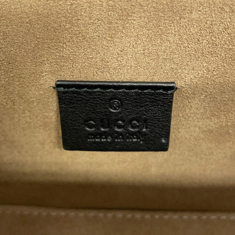GUCCI Padlock GGSmall Bamboo Shoulder Bag Beige/Black603221 GG Supreme