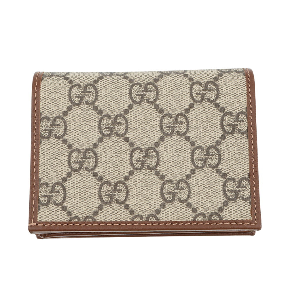 GUCCI GUCCI Horsebit 1955 Tri-fold Wallet Beige/Brown621887 GG Supreme/Leather