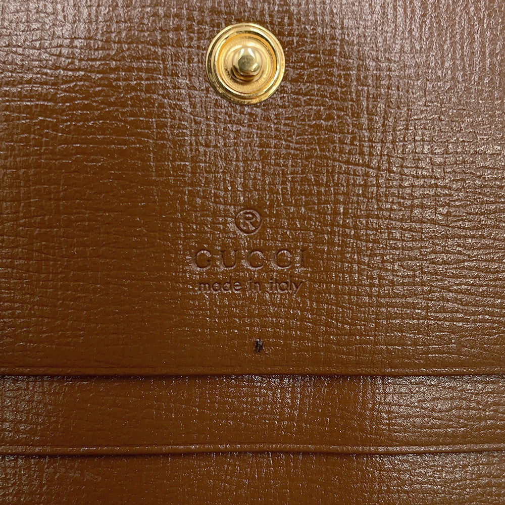 GUCCI GUCCI Horsebit 1955 Tri-fold Wallet Beige/Brown621887 GG Supreme/Leather