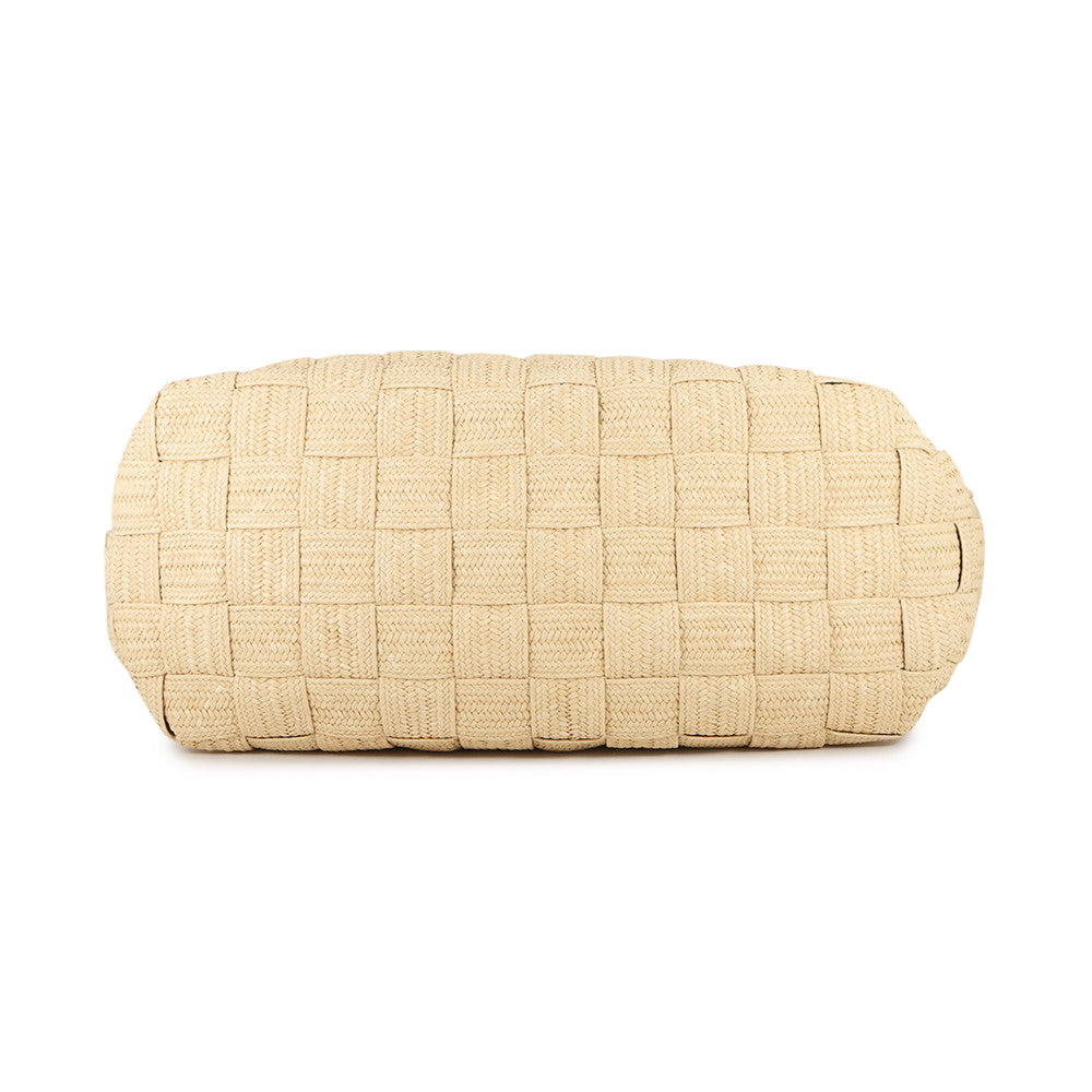 Bottega Veneta INTRECCIATO Cassette Tote Bag Natural/Fondente730874V2OC1 Raffia Leather