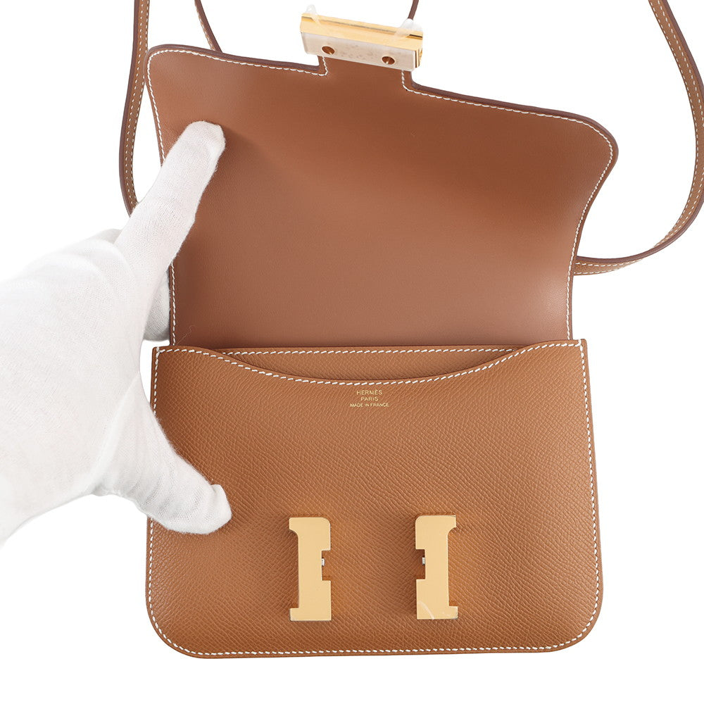HERMES Constance 3 Miroir Gold Epsom Size Mini