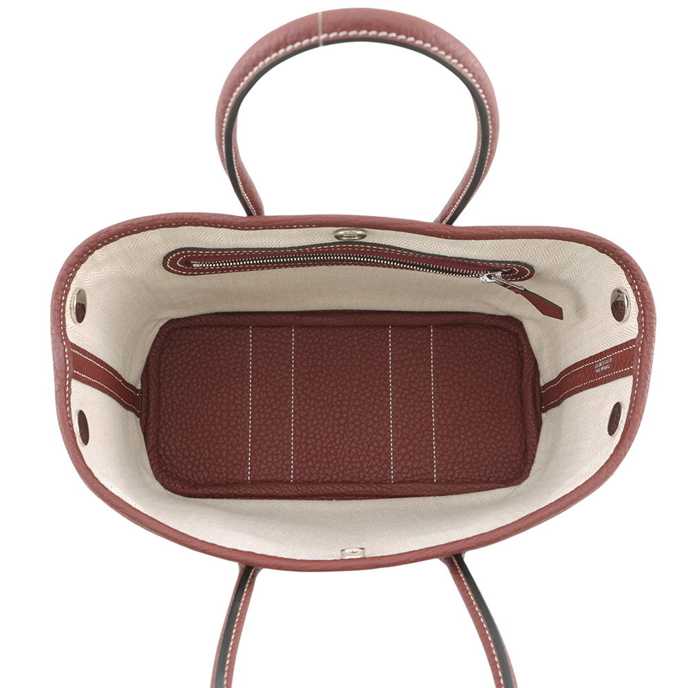 HERMES Neo Garden Rouge H Negonda Leather Size 23