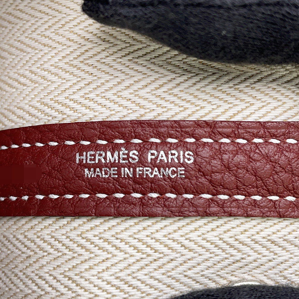 HERMES Neo Garden Rouge H Negonda Leather Size 23