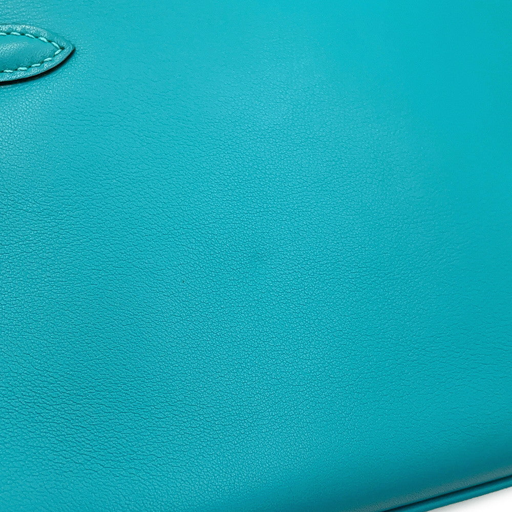 HERMES PochetteKelly Blue Paon Swift Leather