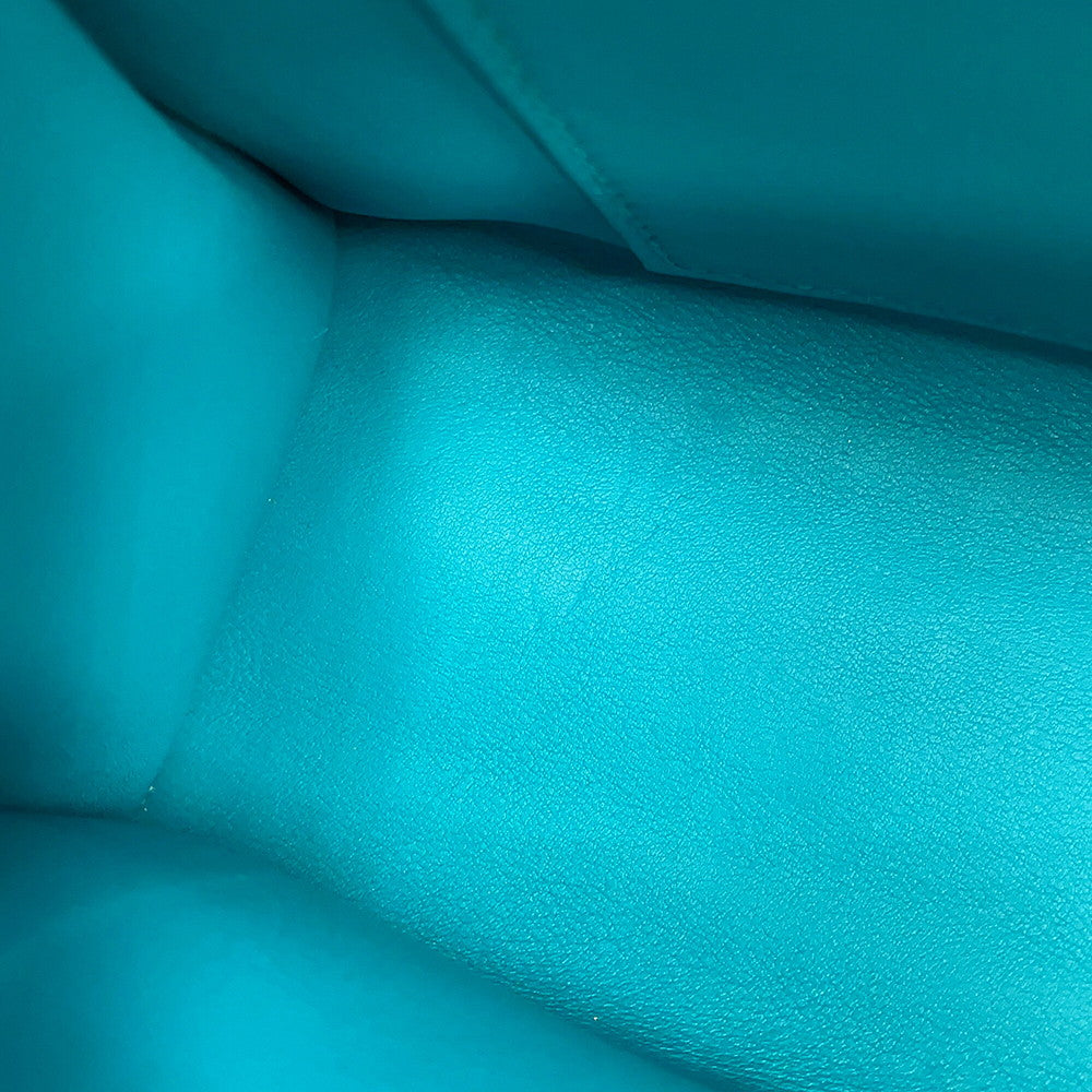 HERMES PochetteKelly Blue Paon Swift Leather