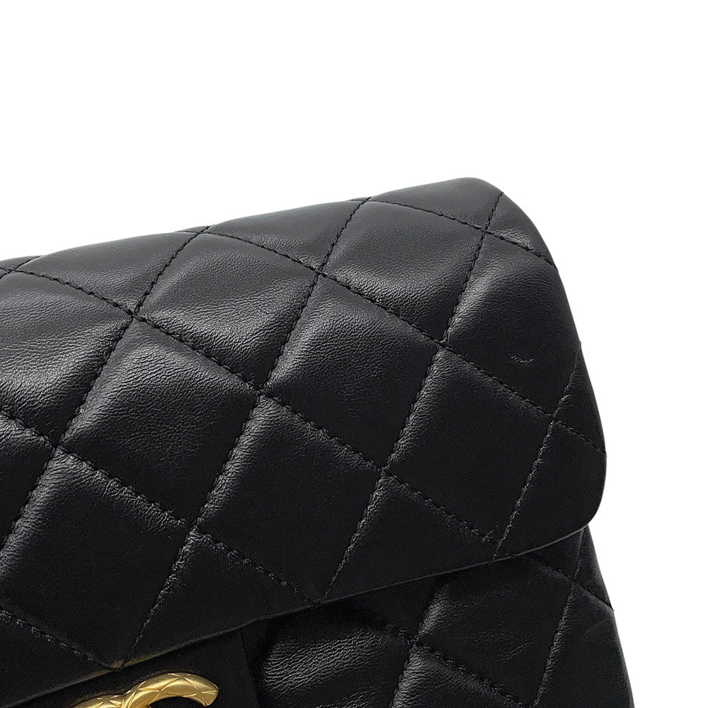 CHANEL Matelasse Single Flap ChainShoulder Bag BlackAS5863 Leather