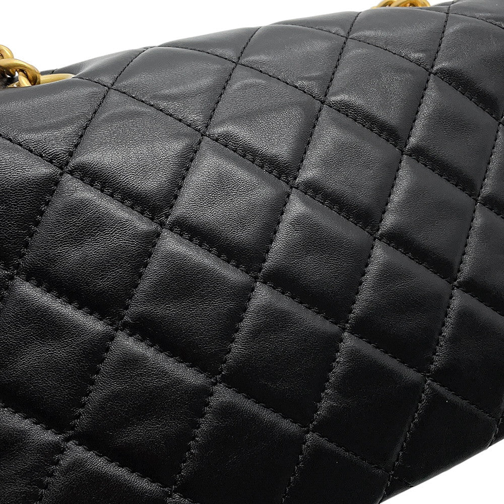 CHANEL Matelasse Single Flap ChainShoulder Bag BlackAS5863 Leather