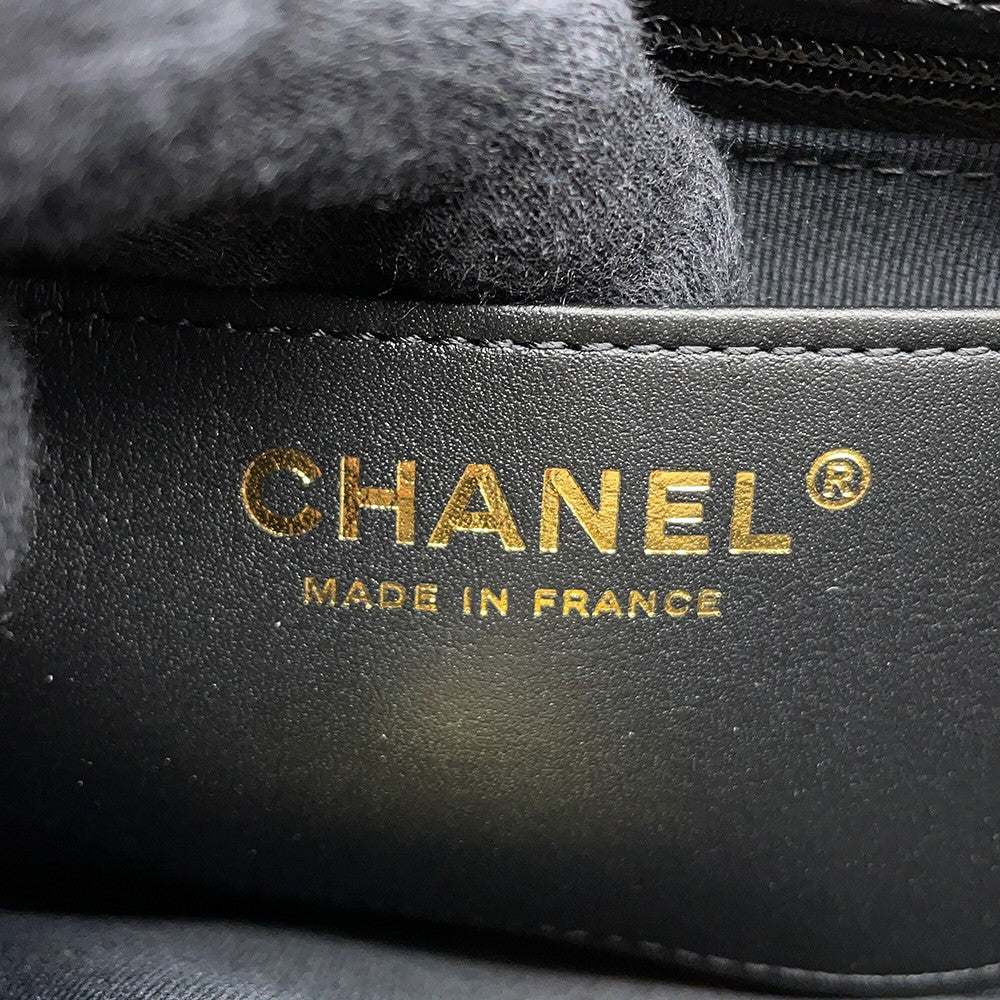CHANEL Matelasse Single Flap ChainShoulder Bag BlackAS5863 Leather